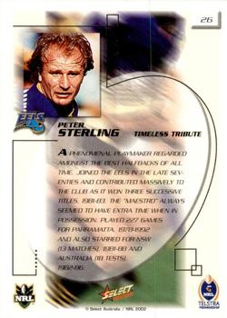 2002 Select Challenge - Promotional Set #26 Peter Sterling Back